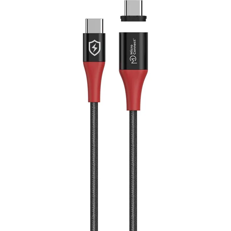 Microconnect MC-MAGCUSBC-SC-240W, 1,5 m USB C Kabel, Schwarz, USB 2.0, gerade und abgewinkelt