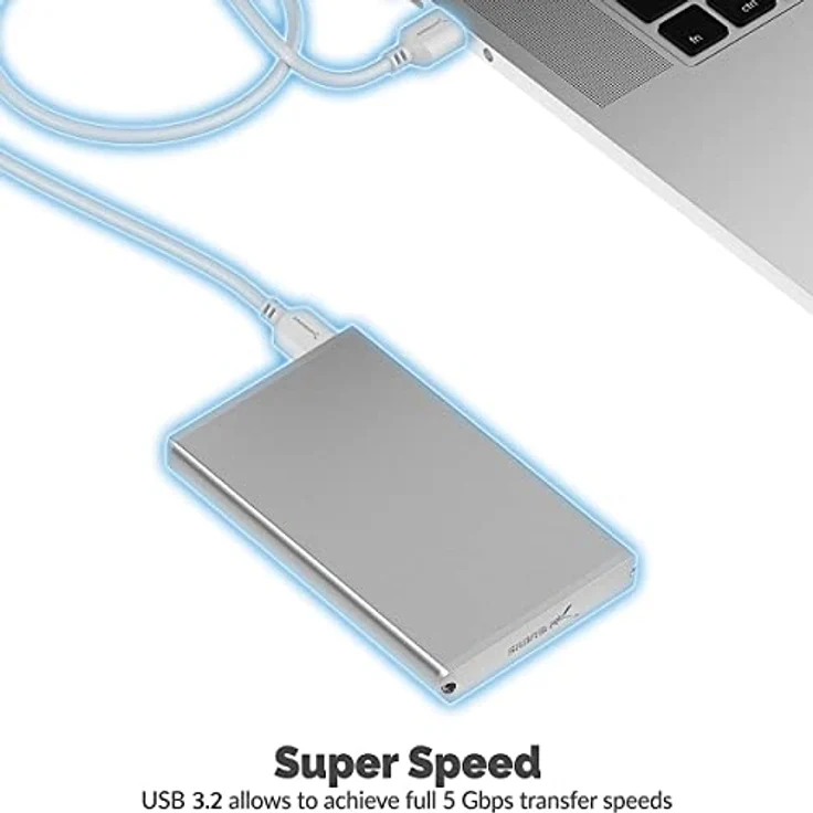 Sabrent Festplatten - Zubehör Gehäuse Ultra Slim USB 3.0 2,5 Zoll SATA Externe Aluminium Festplattengehäuse [Silber mit Alu-Finish] (EC-UM30) – Bild 4