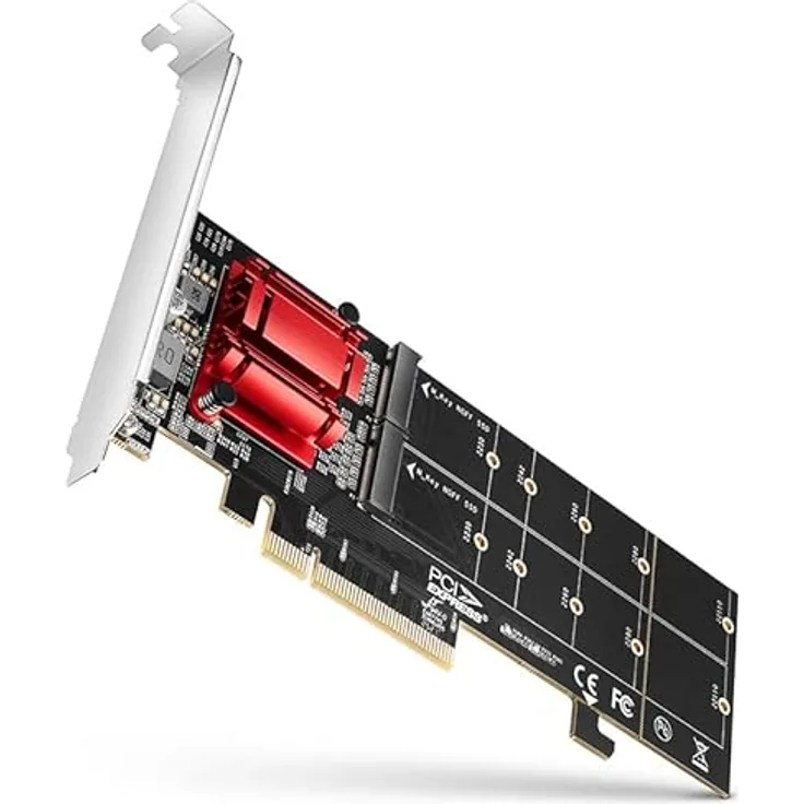 AXAGON PCEM2-ND PCIe Adapter für Zwei M.2 SSDs