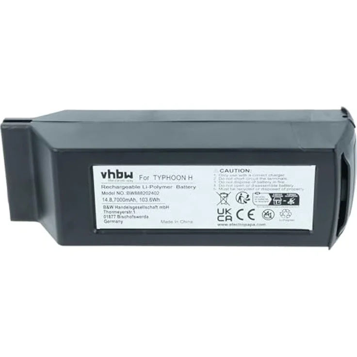 vhbw Akku für Yuneec H480 und Typhoon H, Li-Polymer 7000 mAh (14,8 V), schwarz, leistungsfähiger wiederaufladbarer Drohnen-Akku – Bild 3