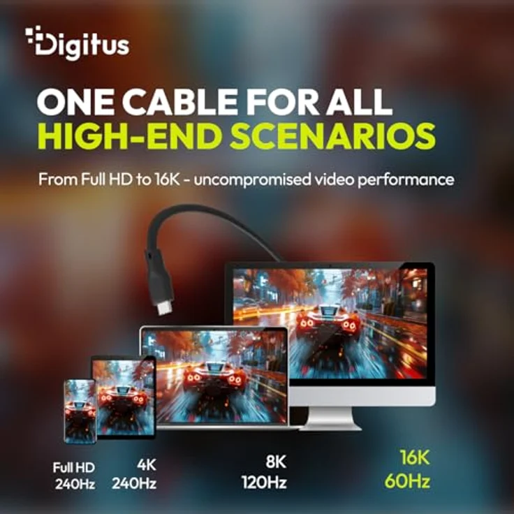 DIGITUS USB-C Kabel USB4 Version 2.0, 1.5 m Typ-C zu Typ-C, 16K Videoauflösung, 80 Gbit/s, PD 3.1 240W, flexibler Silikonmantel mit Knickschutz, Soft-Touch, Schwarz – Bild 4