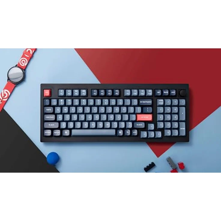 Keychron V5 Max Kabellose Mechanische Tastatur, 96% Layout, QMK/VIA, 2,4 GHz/Bluetooth 5.1/USB, RGB-LED, Hot-Swappable Gateron Jupiter Red Switch, für Mac Windows Linux – Bild 2