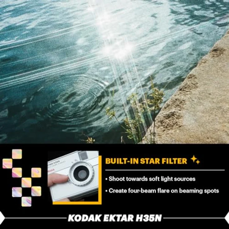 Kodak Half Frame Film Camera EKTAR H35N Pink Kompaktkamera mit innovativem Design und zwei Fotos auf einem Abzug – Bild 6