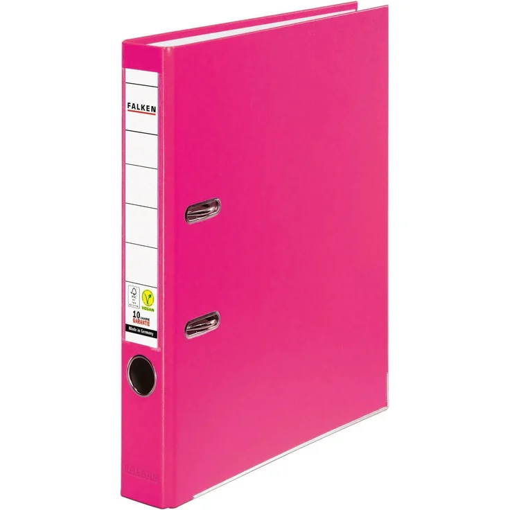 Falken PP-Color-Ordner A4 Rücken 50mm mit Einsteckschild Pink - Extrem strapazierfähig und FSC zertifiziert – Bild 1