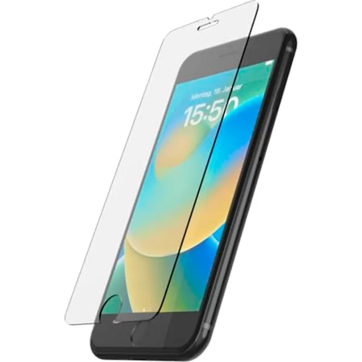 Hama Handy Schutzglas iPhone 7/8/SE 2020/SE 2022 (Displayschutz ultraklar Anti-Fingerprint, Montagehilfe, Vollschutz 9H ultradünn, case-friendly, kratzfest, Displayschutzglas iPhone stoßfest)