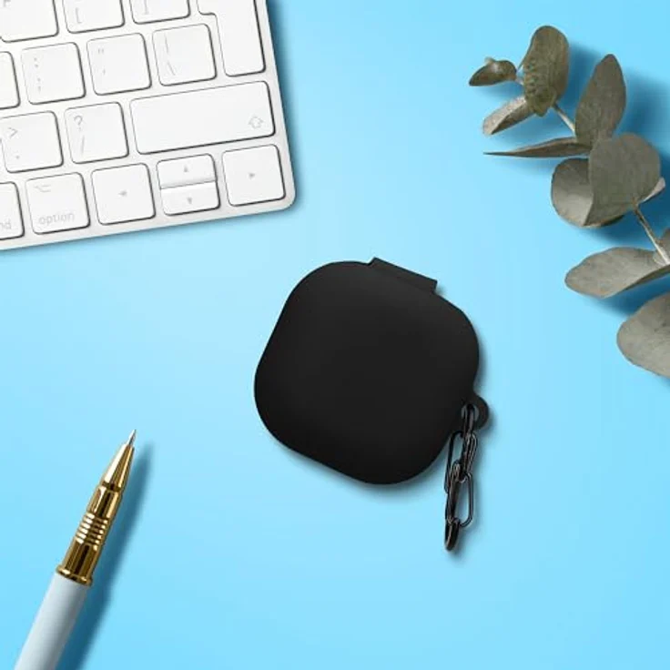 kwmobile Hülle kompatibel mit Samsung Galaxy Buds FE Kopfhörer - Silikon Schutzhülle Etui Case Cover Schoner in Schwarz – Bild 4