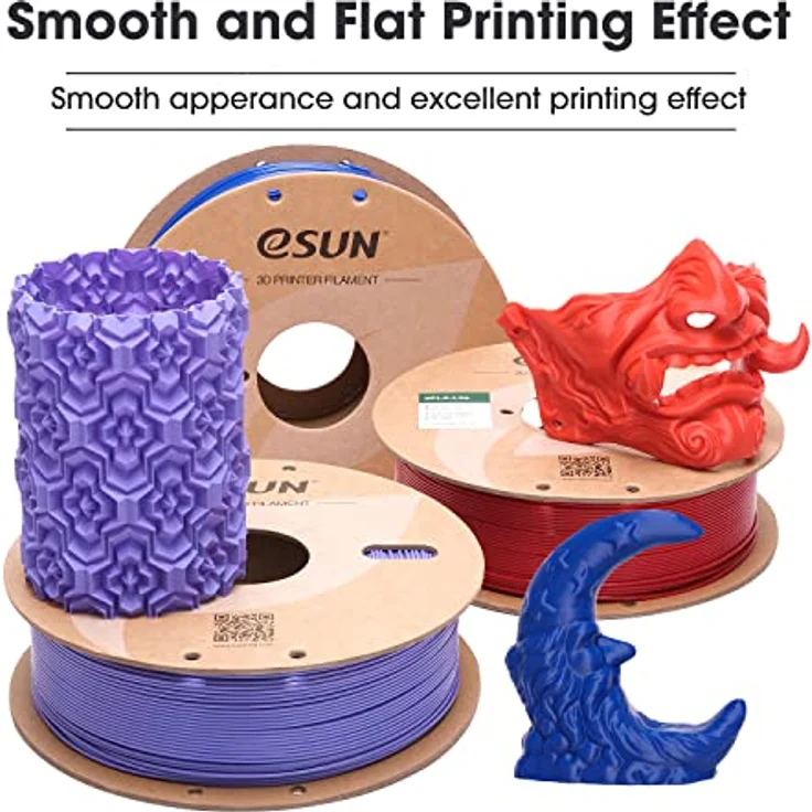 eSUN PLA Filament 1.75mm, Modifiziertes 3D Drucker Filament, Grau+Kaltes Weiß, Maßgenauigkeit +/- 0.03mm, 1KG pro Spule, 2 Spulen, Hohe Kompatibilität mit FDM Druckern – Bild 2
