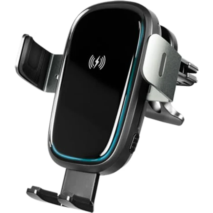 LogiLink PA0277, Kabellose Smartphone-Ladehalterung für Kfz-Lüftungsschacht, Schwarz, 15 W High-Speed-Laden, 360° drehbar – Bild 1