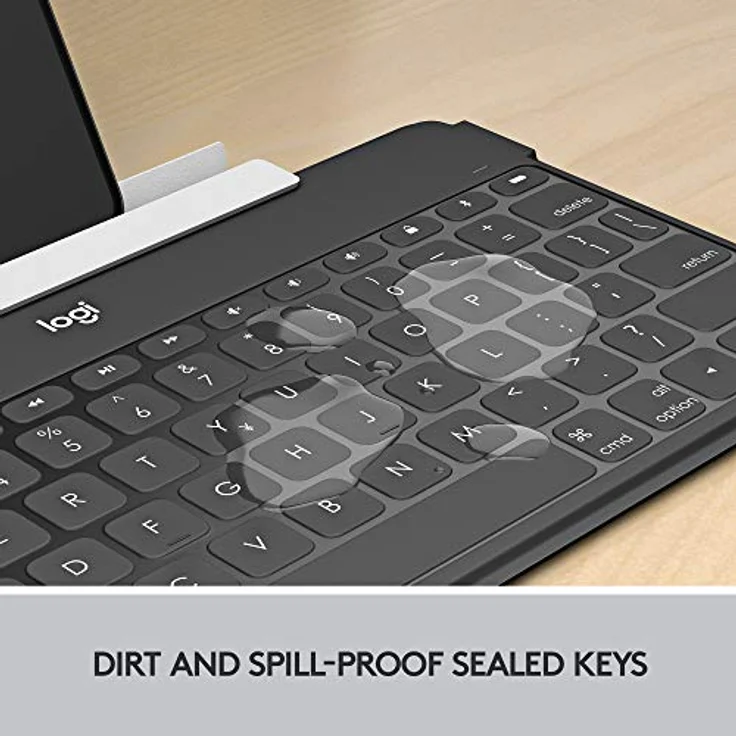 Logitech Keys-to-Go Kabellose Tablet-Tastatur, Bluetooth, iOS-Sondertasten, Ultraleicht & Geräuschlos, 3-Monate Akkulaufzeit, Fürs Tablet und Smartphone, Englisches QWERTY-Layout - schwarz – Bild 4