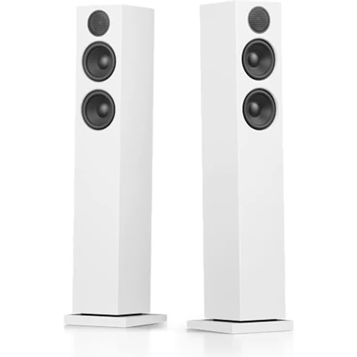Audio Pro A38 W, Kabelgebundenes Aktiv-Stereo-Lautsprecherset mit WiFi, Bluetooth und HDMI-ARC, Weiß