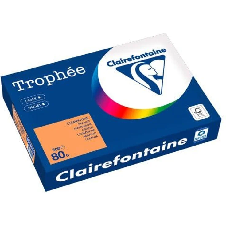CLAIREFONTAINE Kopierpapier Trophée Color A4 80g clementine 500 Blatt, elementar chlorfrei gebleicht, holzfrei – Bild 2