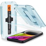 Spigen Glas.tR EZ Fit Schutzfolie kompatibel mit iPhone 14, iPhone 13, iPhone 13 Pro, 2 Stück, Kratzfest, 9H Härte Folie