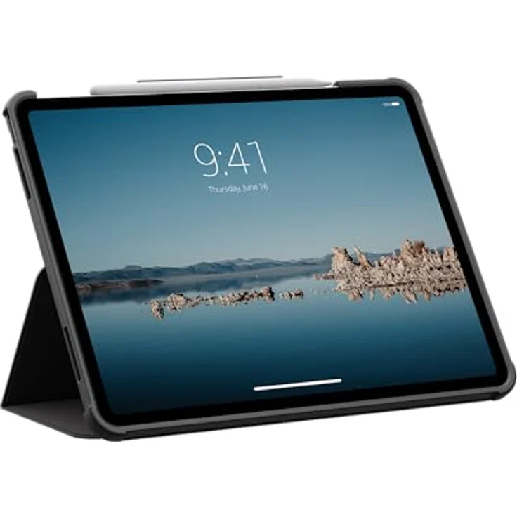 URBAN ARMOR GEAR Plyo LT Case für Apple iPad Air 13" (M3-2025, M2-2024) mit Wake/Sleep Funktion, Apple Pencil 2 Halterung und Standfunktion, schwarz/Ice – Bild 5