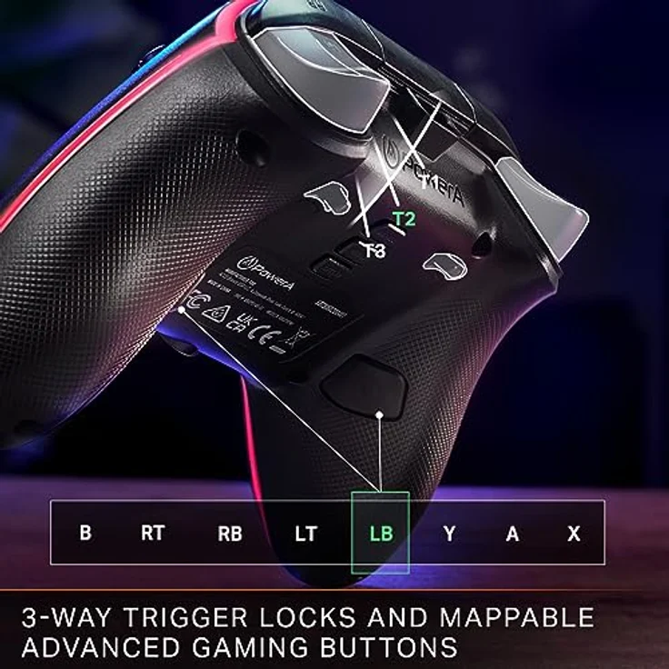 PowerA XB Controller Advantage wired Lumectra black - RGB-Beleuchtung, zusätzliche Funktionen, ergonomisches Design – Bild 5
