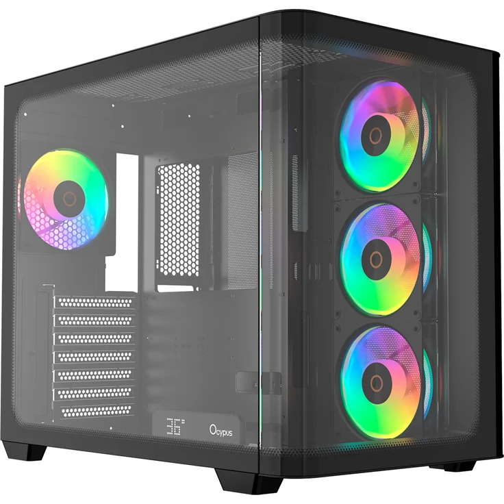 OCYPUS Ocypus Iota C70 Curve ARGB, Midi Tower PC, Schwarz, ATX, ITX, micro ATX, gehärtetes Glas, RGB Beleuchtung