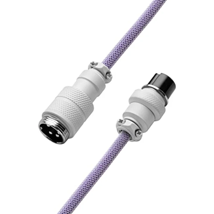 CableMod Pro Coiled Keyboard Cable - Violett - Spiralkabel für Tastatur USB C auf USB Typ A - Gaming Tastaturkabel 1,5m Lange - Hohe Lebensdauer - Aviator Stecker – Bild 4
