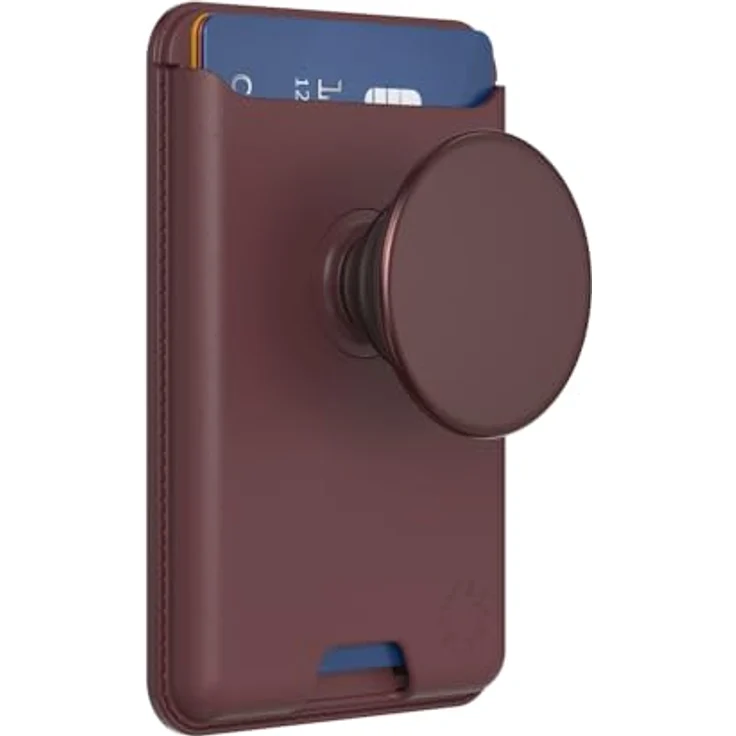 PopSockets PopWallet, Telefon-Geldbörse mit erweitertem Griff und MagSafe-Adapterring, kompatibel mit kabellosem Laden, für bis zu 3 Karten - Oxblood – Bild 4