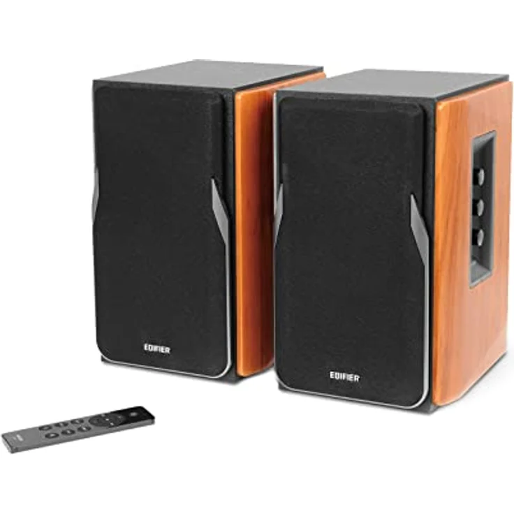 Edifier Studio R1380DB 2.0 Regallautsprecher-System (42 Watt) mit Bluetooth 5.1 (aptX) und Infrarot-Fernbedienung, Schwarz – Bild 1