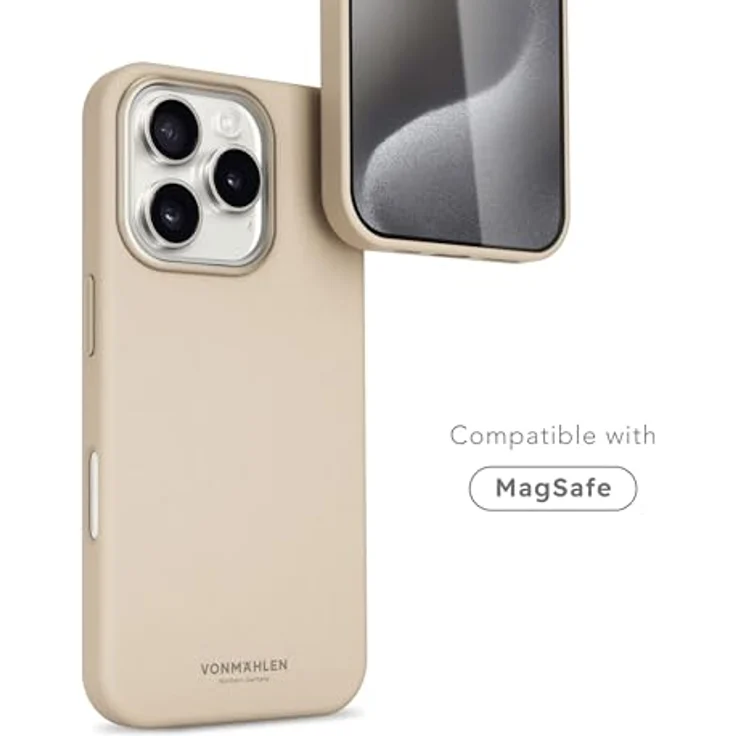Vonmählen Like Leather Case Cover für Apple iPhone 16 Pro, cremefarben, versandkostenfrei – Bild 2