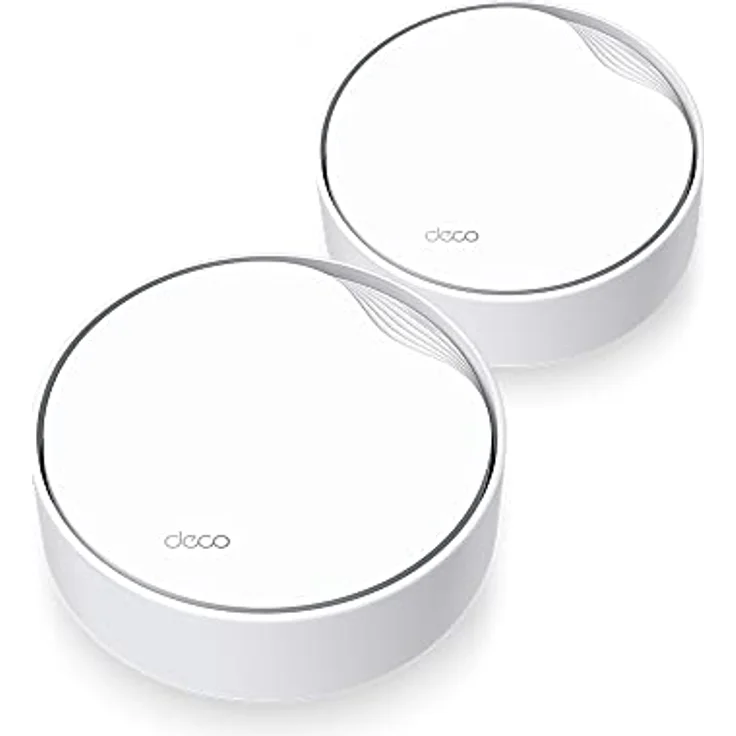 TP-Link Deco X50-PoE Wi-Fi 6 Mesh WLAN Set(2 Pack), AX3000 Dualband Router &Repeater(Unterstützt PoE und DC-Stromversorgung, 2.5Gbps Port, Reichweite bis zu 420m²,WPA3, ideal für große Häus) weiß – Bild 1
