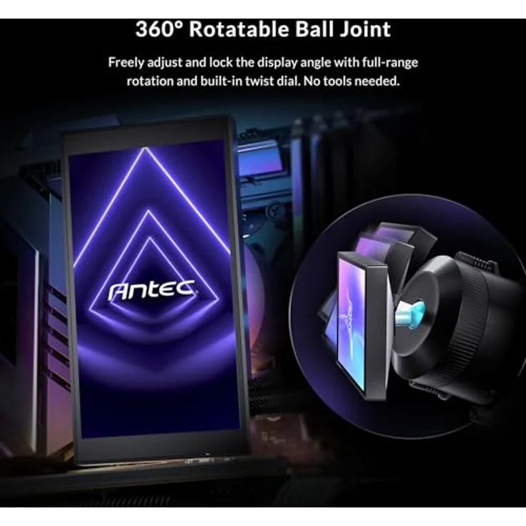 Antec Vortex View 360 AIO Liquid CPU-Kühler, 12,7 cm IPS-Display, 3 x 120 mm PWM-Lüfter, RGB-Hintergrundbeleuchtung, Intel LGA 1700 – Bild 4