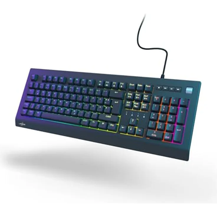 uRAGE Exodus 600 Mechanical Gaming-Keyboard, Rote Switches, Schwarz, Full-RGB-Beleuchtung, abnehmbares Kabel, QWERTZ DE (mechanisch)