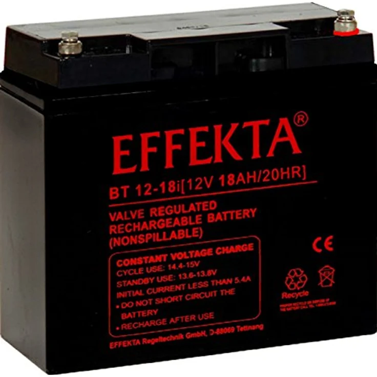 AGM BATTERIE EFFEKTA BT12-18i / 12V 18Ah AGM Blei Akku Batterie, Wartungsfrei, Schlagfest, Hohe Zyklenfestigkeit – Bild 1