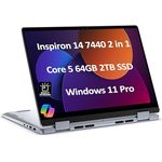 Dell Inspiron 16 7640 2-in-1 Laptop, 16 Zoll FHD+ Touchscreen, Intel Ultra 7 155H, 16GB RAM, 1TB SSD, 15h Akkulaufzeit, Fingerabdruck, Windows 11