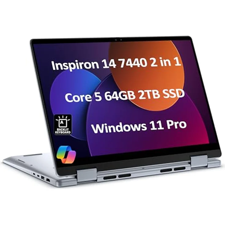 Dell Inspiron 16 7640 2-in-1 Laptop, 16 Zoll FHD+ Touchscreen, Intel Ultra 7 155H, 16GB RAM, 1TB SSD, 15h Akkulaufzeit, Fingerabdruck, Windows 11 – Bild 1
