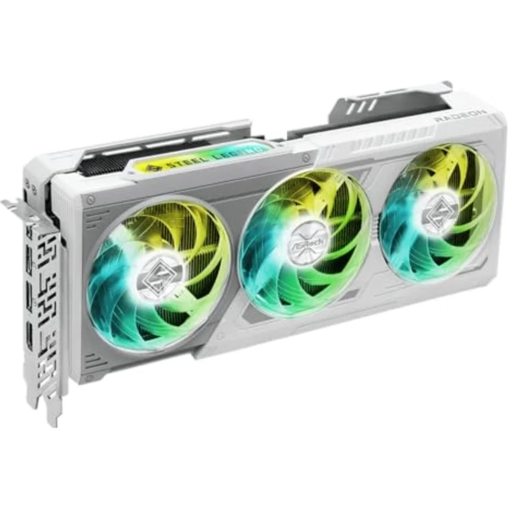 ASRock Radeon RX 9070 Steel Legend OC Grafikkarte, 16 GB GDDR6 mit Triple-Fan-Kühlerdesign, RGB-Beleuchtung – Bild 8