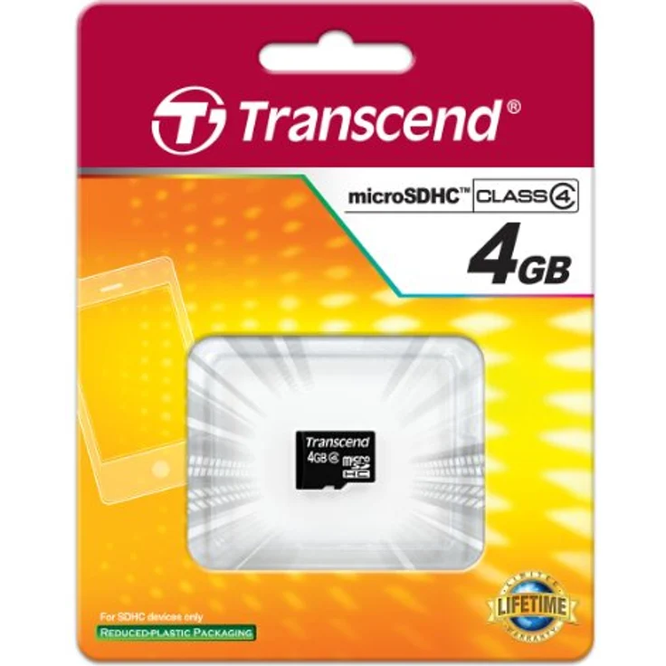 Transcend TS4GUSDC4 Micro SDHC 4GB Class 4 Speicherkarte Schwarz – Bild 2