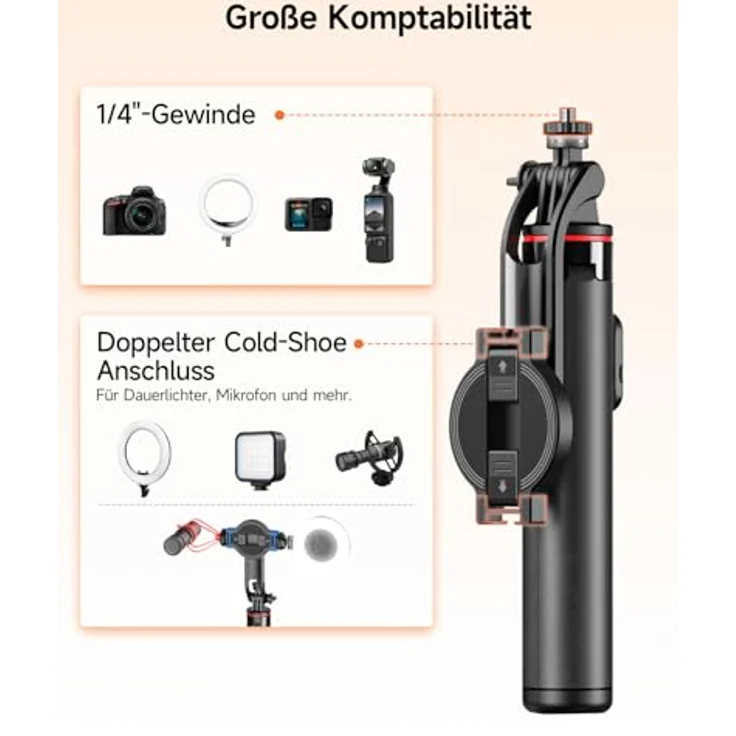 Rollei MagPod Easy Creator, All-in-One-Stativ mit magnetischer Halterung, Schwarz – Bild 6