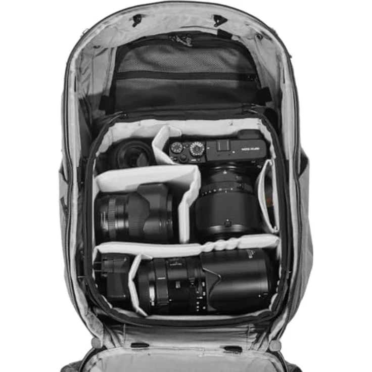 Peak Design Medium Camera Cube kompatible Reisetaschen (BCC-M-BK-3), Wetterfeste 160D Nylon-Canvas-Hülle, flexibles FlexFold-Organisationssystem – Bild 5
