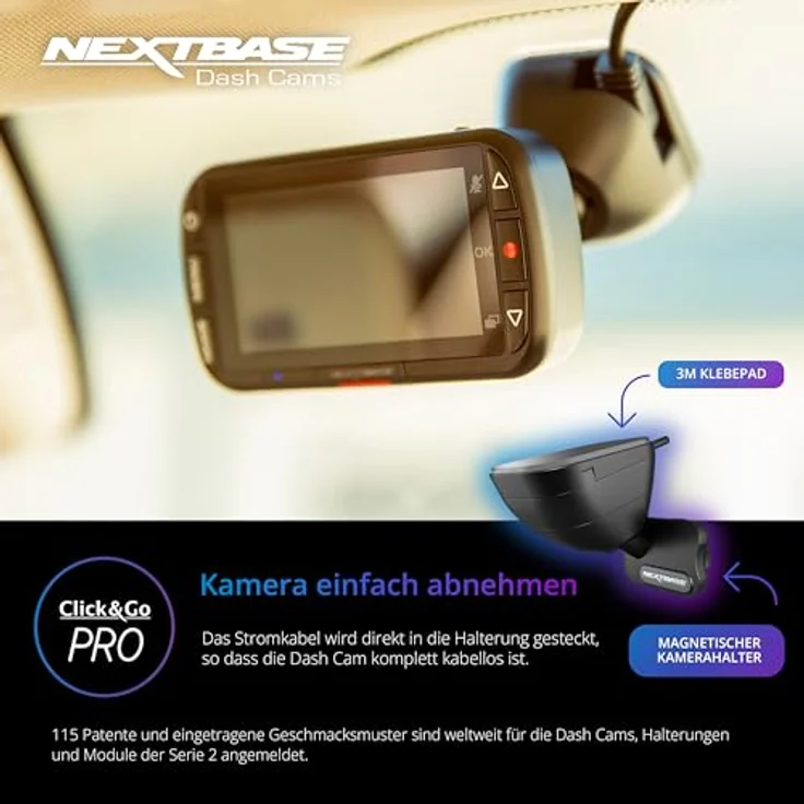 NextBase 222XR Front und Rear Dash Cam, Full HD 1080p, mit intelligentem Parkmodus, schwarz – Bild 4