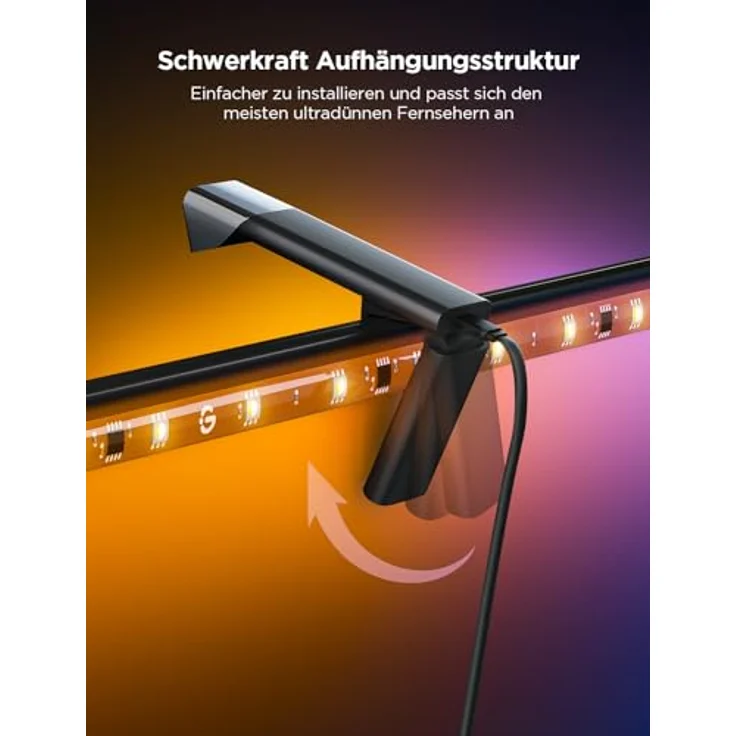 Govee TV Hintergrundbeleuchtung 3 Lite mit Fish-Eye Korrektur Funktion, Sync für 55-65 Zoll TVs, 3,6M RGBICW WiFi TV LED Strip mit Kamera, 4 Farben in 1 Lampenperle, Sprach- & APP-Steuerung – Bild 4