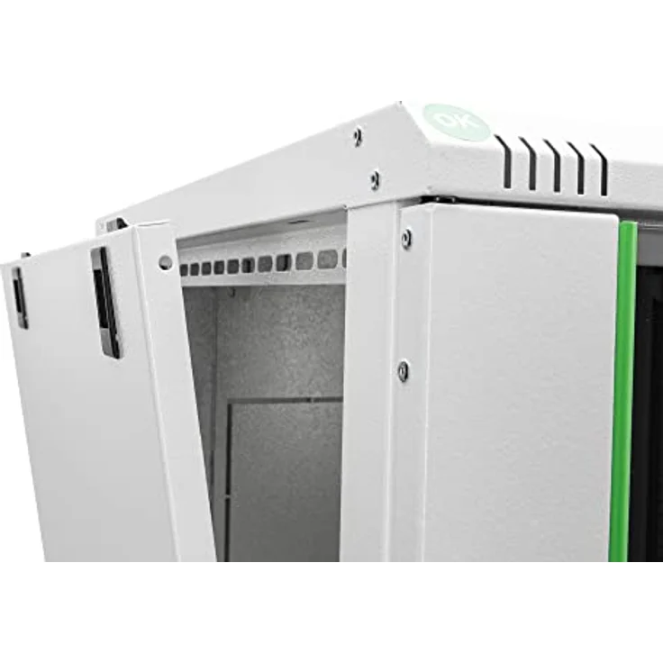 DIGITUS Netzwerk-Schrank 19 zoll 16 HE - Wandmontage - 450 mm Tiefe - Traglast 60 kg - Dynamic Basic - Glastür - Grau – Bild 4