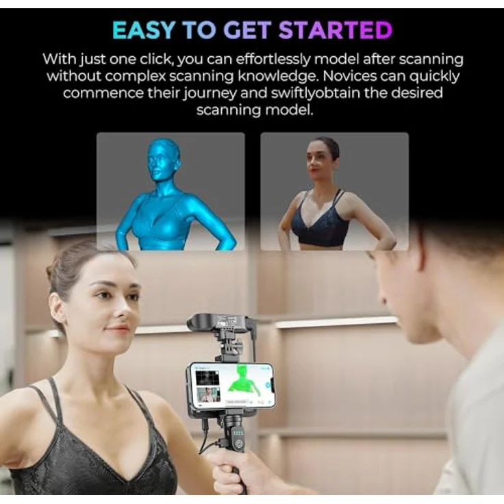Creality CR-Scan Ferret Pro 3D Scanner, tragbarer 3D Scanner für 3D Drucker, 3D Druck modellierung, 0,1 mm Genauigkeit, 24 Bit Vollfarbscan, Anti-Shake, Wifi 6, für Android IOS Phone PC Mac Win – Bild 3