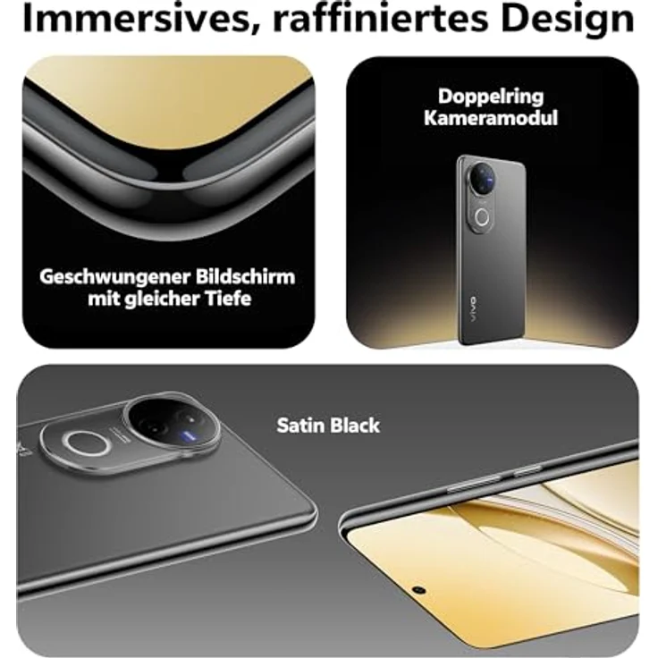 VIVO V50 5G Smartphone, 12 GB RAM, 512 GB, 50+50 MP ZEISS Kameras, 4K Video, 5260 mAh Akku, 90W Schnellladung, 6,77″ AMOLED Display, IP68/IP69 wasserdicht – Bild 3