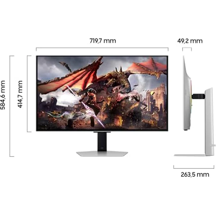 Samsung Odyssey G80SD OLED Gaming Monitor, 32 Zoll, 4K AI Upscaling, UHD Bildschirm, 240 Hz, 0,03 ms Reaktionszeit, AMD FreeSync Premium Pro, schwarz – Bild 2