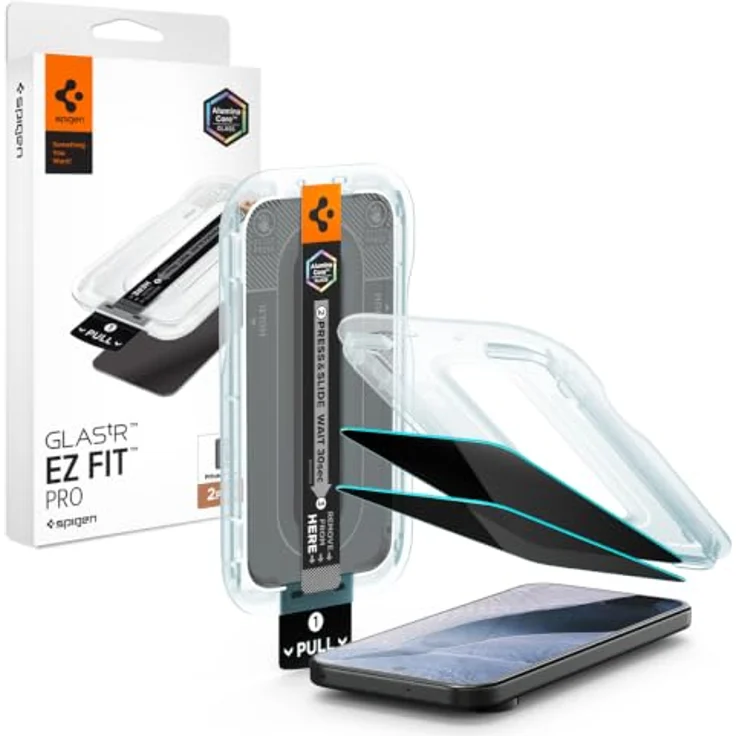 Spigen Glass tR EZ Fit Pro (Privacy) 2er Pack, Hartglas-Displayschutz für Google Pixel 11 Pro XL/10 Pro XL/9 Pro XL mit EZ Fit-Installationsschale und 9H+ Kratzfestigkeit – Bild 1