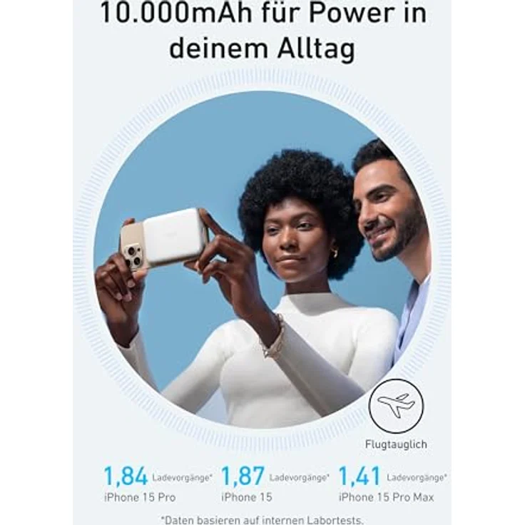 Anker MagGo Powerbank, Ultra-schlankes 10.000mAh magnetisches Akkupack, Qi2-zertifiziert, 15W Ultra-schnelles MagSafe-kompatibles Ladegerät, nur für iPhone 16/15/14/13 – Bild 5