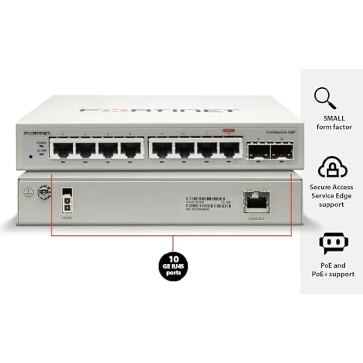 Fortinet FS-108F L2 Switch - 8 x GE RJ45, Netzwerkswitch mit 8 Ports – Bild 2