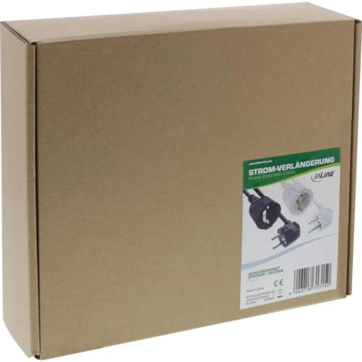 InLine Verlängerungskabel, gewinkelter Schutzkontaktstecker und Buchse, 15m, weiß, GS-geprüft, H05VV-F – Bild 4