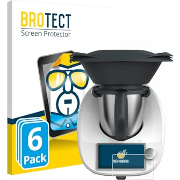 BROTECT Displayschutzfolie für Vorwerk Thermomix TM6, 6 Stück Ultra-Klar, Kratzschutz und anti-fingerprint, Made in Germany – Bild 1