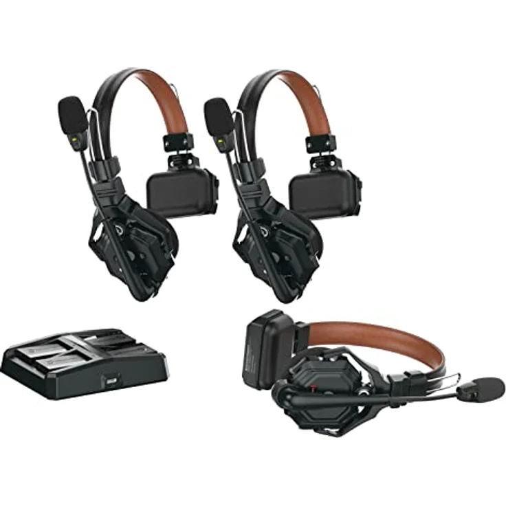 Hollyland Solidcom C1 Pro Wireless Intercom System ENC Geräuschunterdrückung Full Duplex 3 Nutzer 350m Teamkommunikation PTT Mute Single Headset für Kirche Drohne TV Film Produktion 1 Master&2 Remote – Bild 1