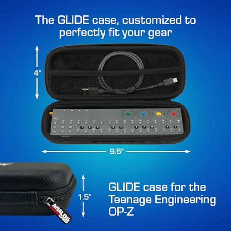 Analog Cases GLIDE Case für Teenage Engineering OP-Z oder vergleichbare Synthesizer (Transporttasche-Etui gefertigt aus wasserdichtem Kunstleder, mit robustem Gummitragegriff), Schwarz – Bild 6