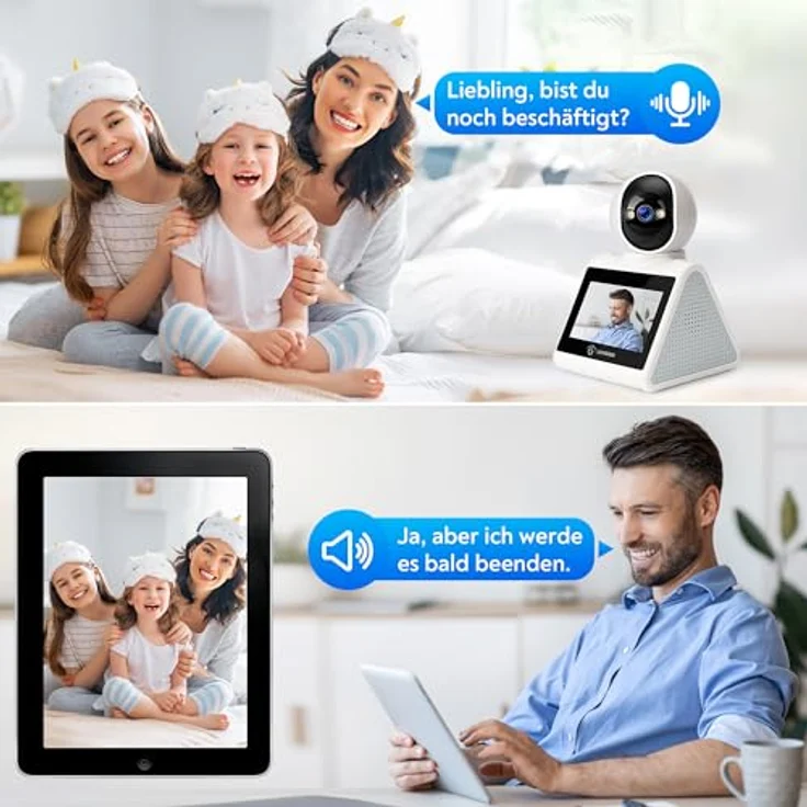 LUVISION WLAN PTZ Überwachungskamera, Auto-Tracking Video-Anrufkamera mit Gegensprechfunktion und 4,3-Zoll Display für Kinder, Senioren und Haustierüberwachung – Bild 5