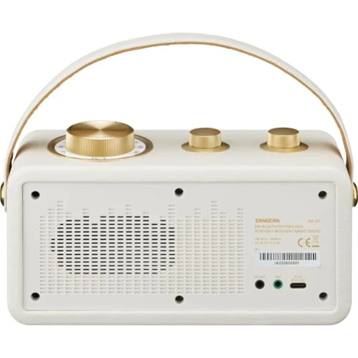 Sangean RA-101 Akku-Radio FM Bluetooth®, AUX wiederaufladbar Ivory, Gold – Bild 4