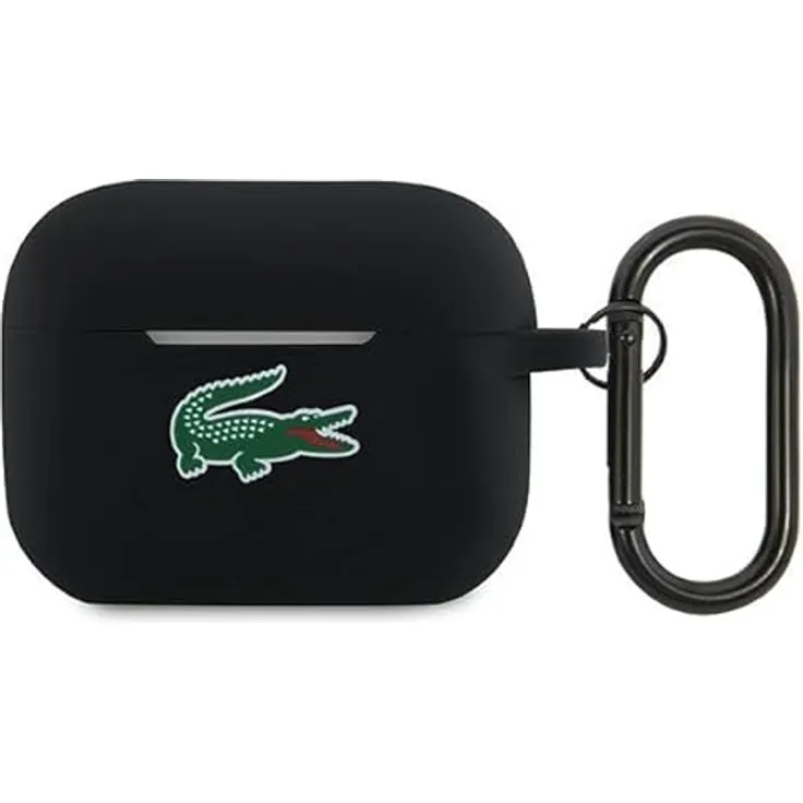 Lacoste Lcap2slok, Ladecase Hülle aus hochwertigem Silikon, Schutzhülle für Airpods, schwarz