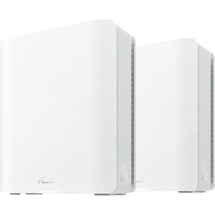 ASUS ZenWiFi BT8 Tri-Band WiFi 7 Smart AiMesh Extendable Router 2er Pack, 6 GHz WLAN, 14 Gbps, bis zu 550m² Abdeckung, Dual 2.5G Ports, Kindersicherung, VPN, weiß – Bild 1